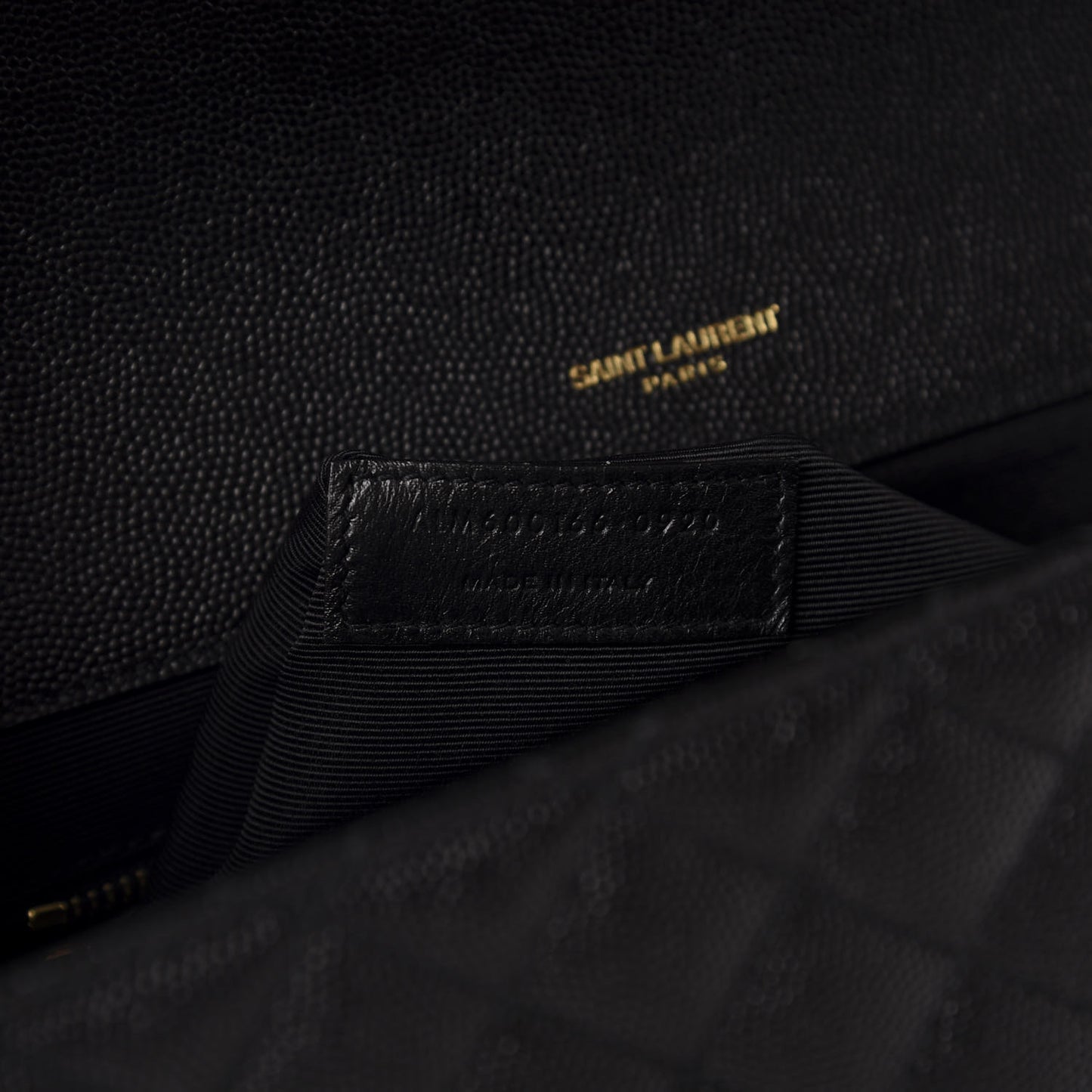 Grain De Poudre Textured Mixed Matelasse Large Triquilt Monogram Satchel Black