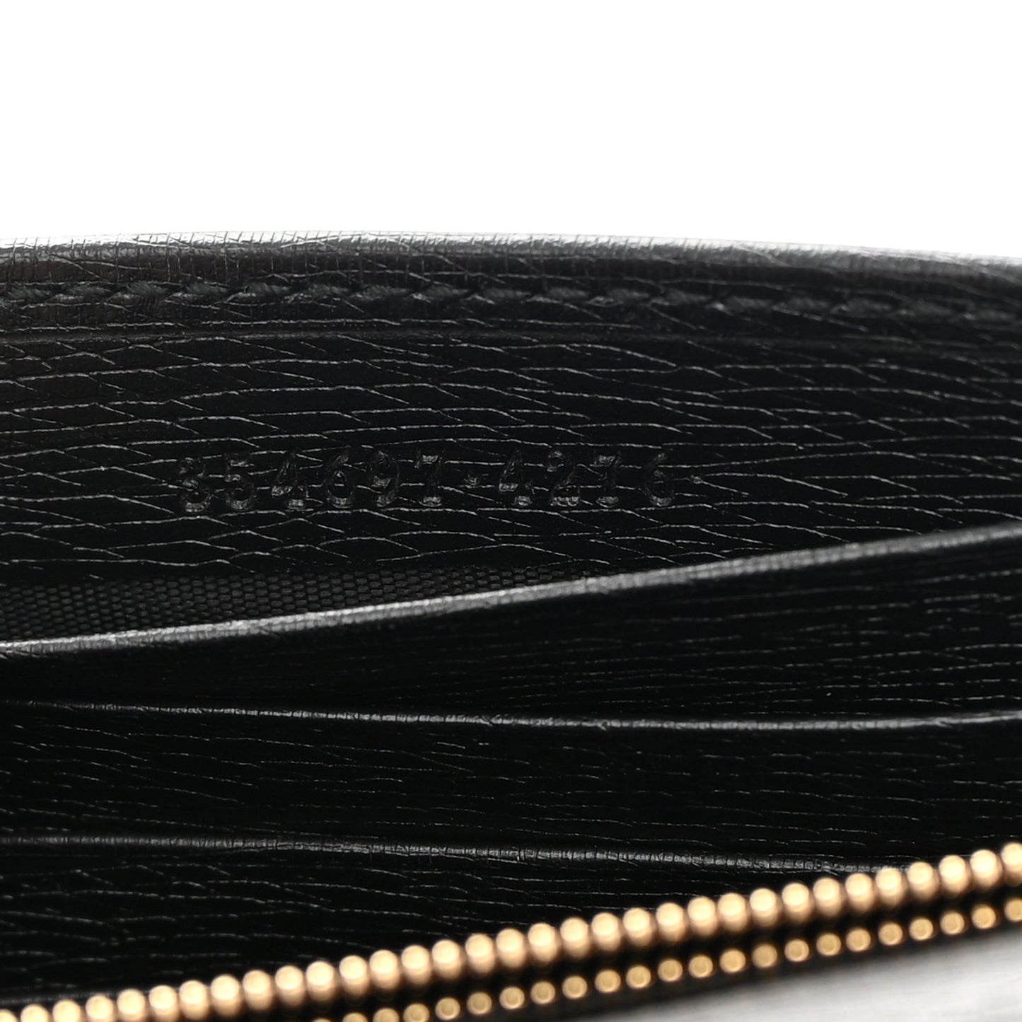 Textured Calfskin Medium Betty Chain Wallet Black
