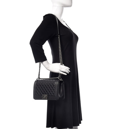 Chanel Calfskin Quilted Medium Boy Flap Black 2 of 11