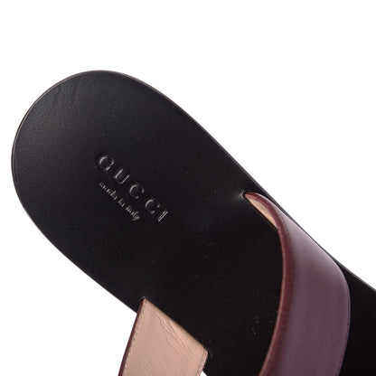 Gucci Calfskin GG Marmont Thong Sandals 38.5 Vintage Bordeaux 8 of 9