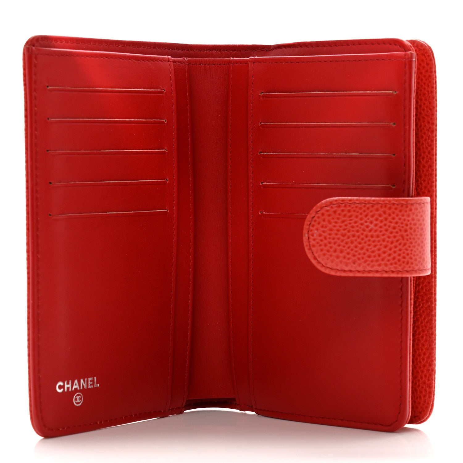 Chanel Caviar Timeless CC Zipped Pocket Wallet Red 5 of 10