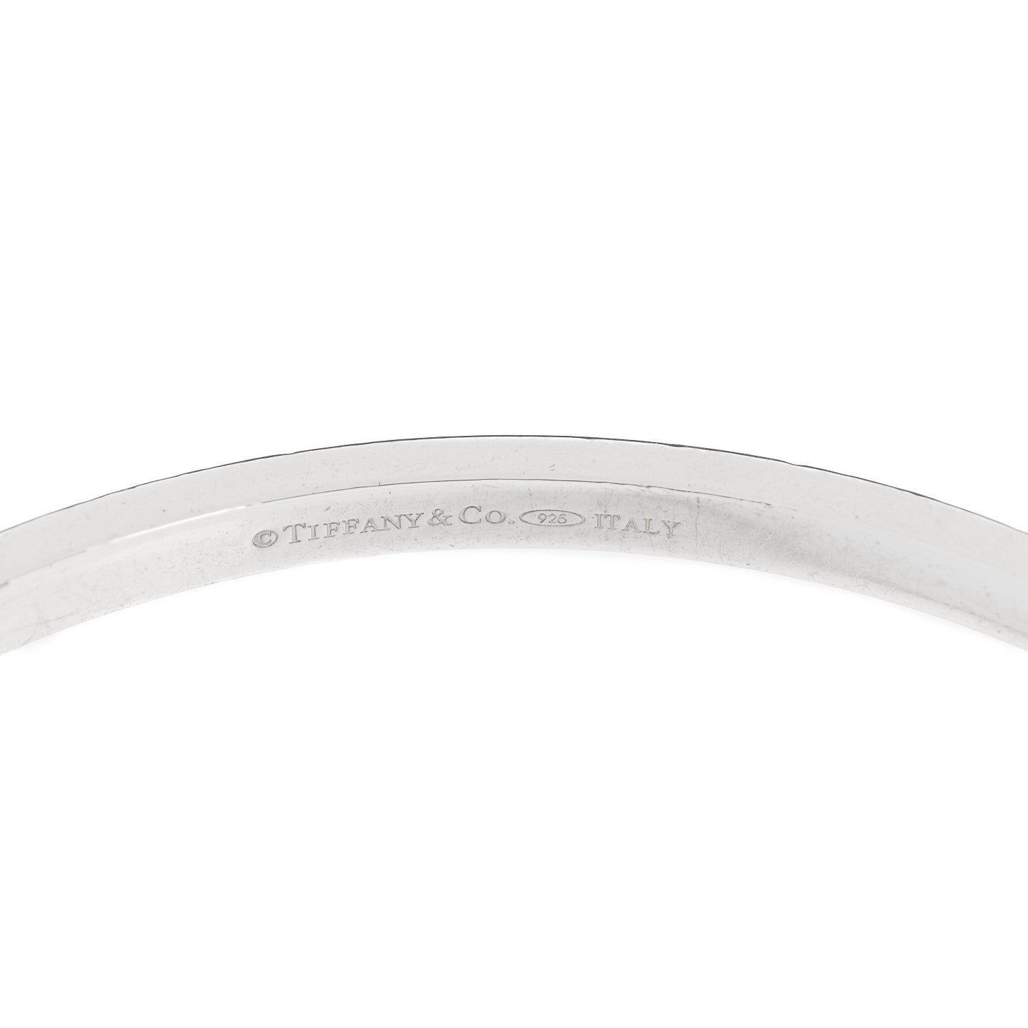 Tiffany Sterling Silver Extra Narrow 1837 Bangle Bracelet 3 of 4