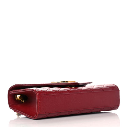 Saint Laurent Grain De Poudre Textured Mixed Matelasse Triquilt Small Monogram Satchel Red 4 of 8