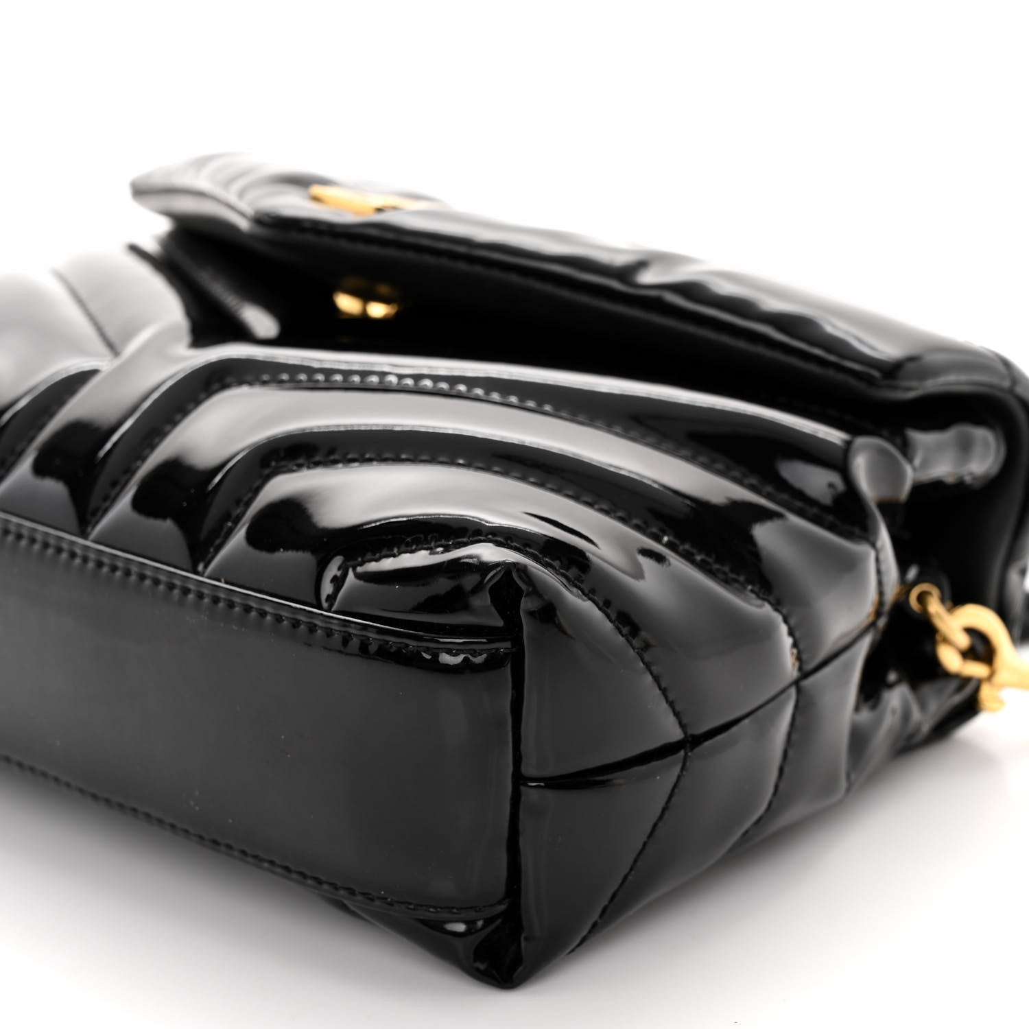 Saint Laurent Patent Y Quilted Monogram Toy Loulou Crossbody Bag Black 10 of 10