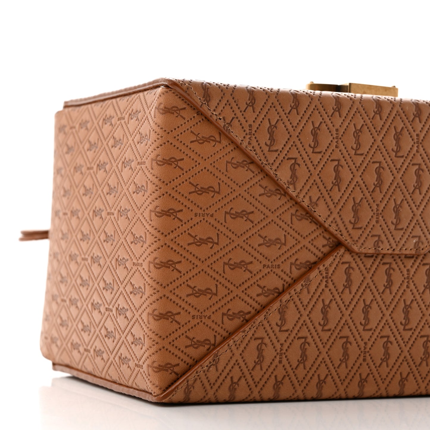 Calfskin Monogram Take Away Box Dusty Vintage Brown Gold