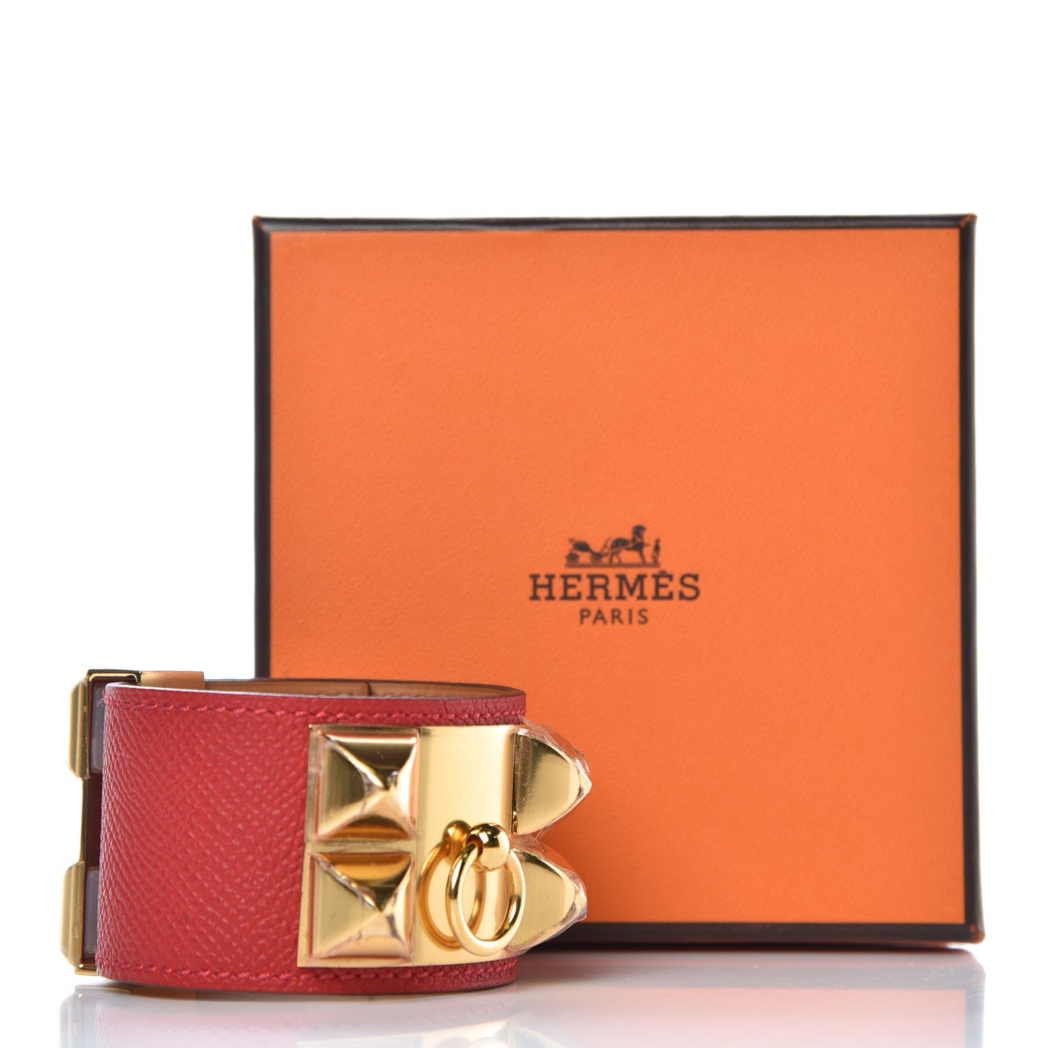 Hermes Epsom Collier de Chien CDC Bracelet S Rouge Casaque 8 of 8