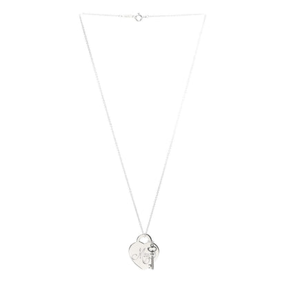 Tiffany Sterling Silver Mom Heart Tag Key Pendant Necklace 3 of 6