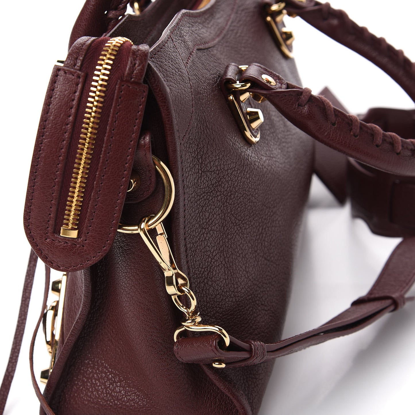 Chevre Gold Metallic Edge Hardware S City Rouge Pourpre