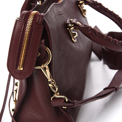 Balenciaga Chevre Gold Metallic Edge Hardware S City Rouge Pourpre 12 of 13