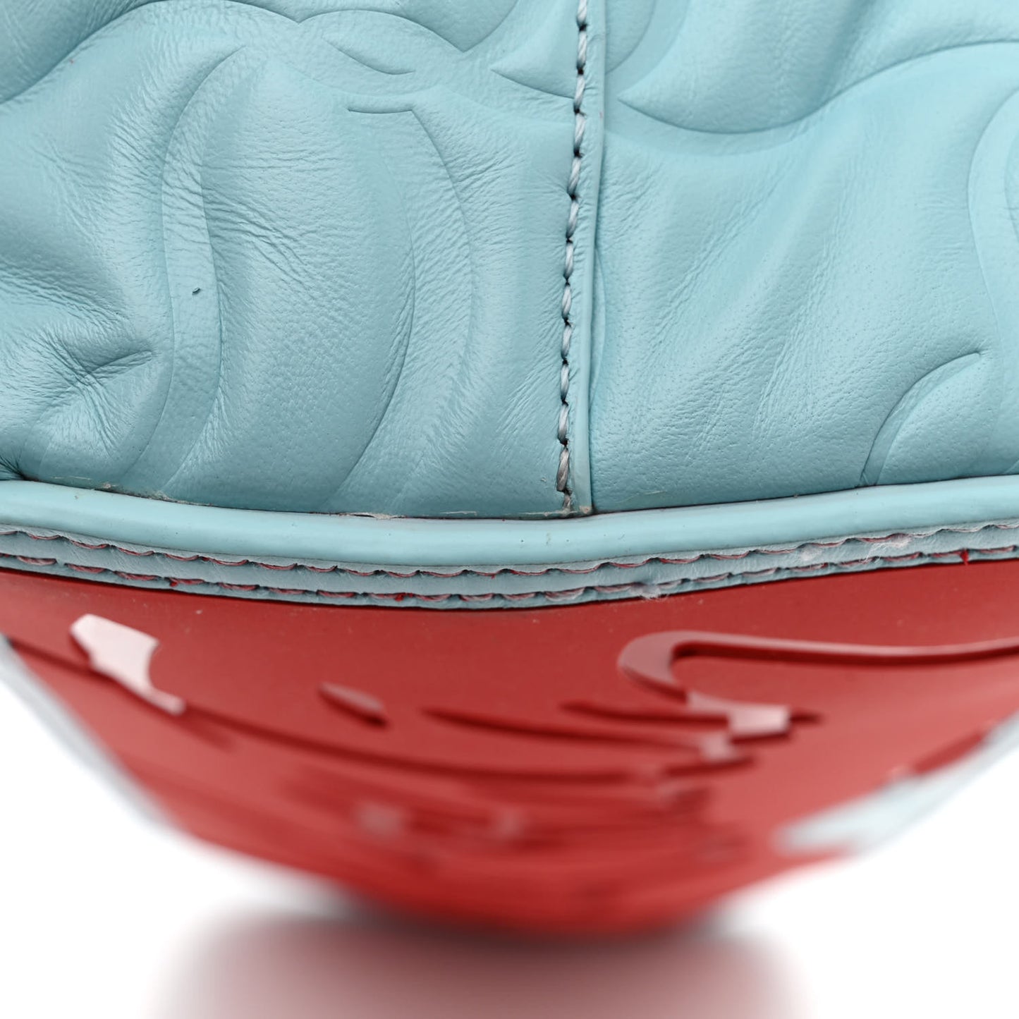 Nappa Embossed East West Cabata Tote Mineral