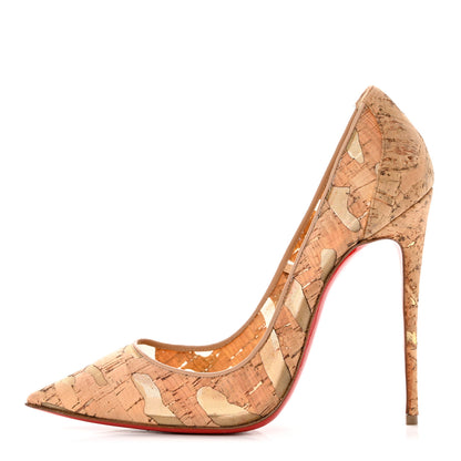 Christian Louboutin So Kate 120 Cork Devore Pumps 37 Noisette 1 of 10