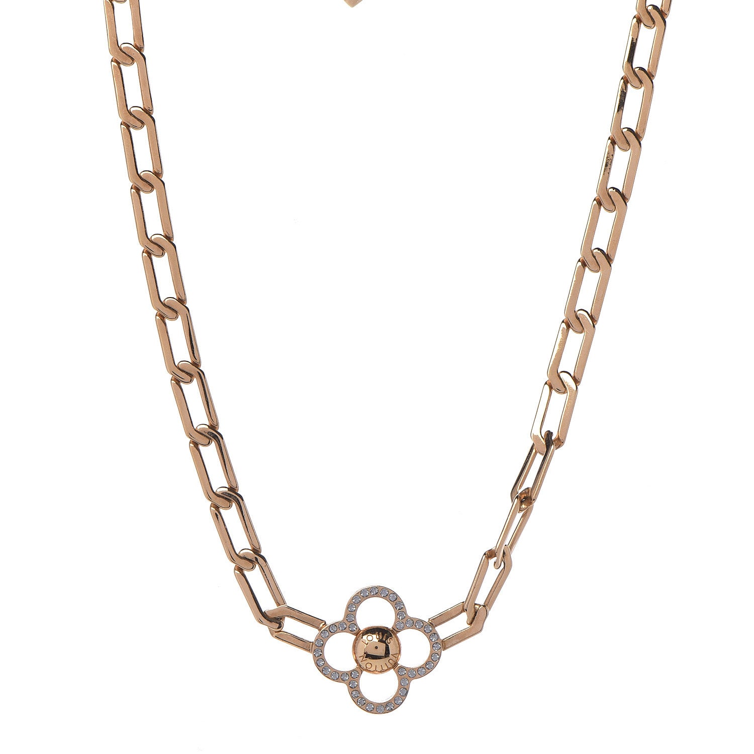 Louis Vuitton Swarovski Crystal Flower Power Necklace Gold 1 of 6