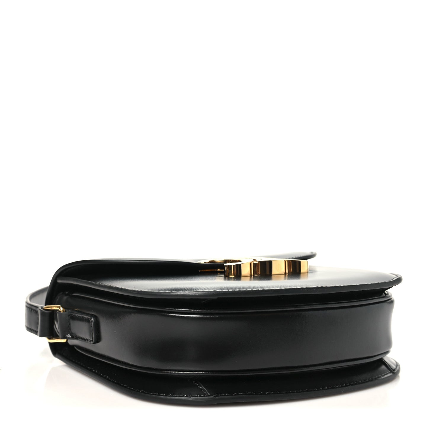 Shiny Calfskin Besace Clea Triomphe Black