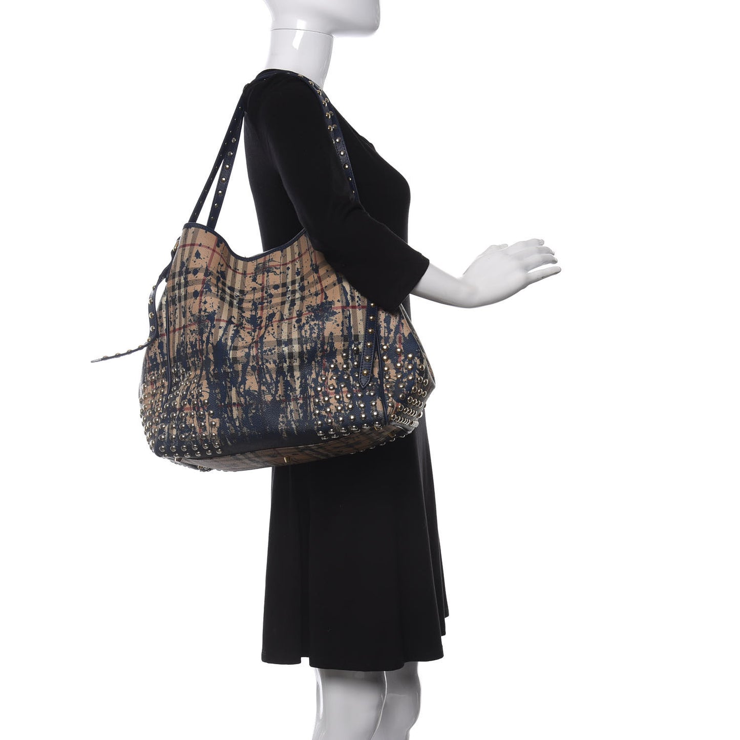 Haymarket Check Studded Large Splash Canterbury Tote Blue