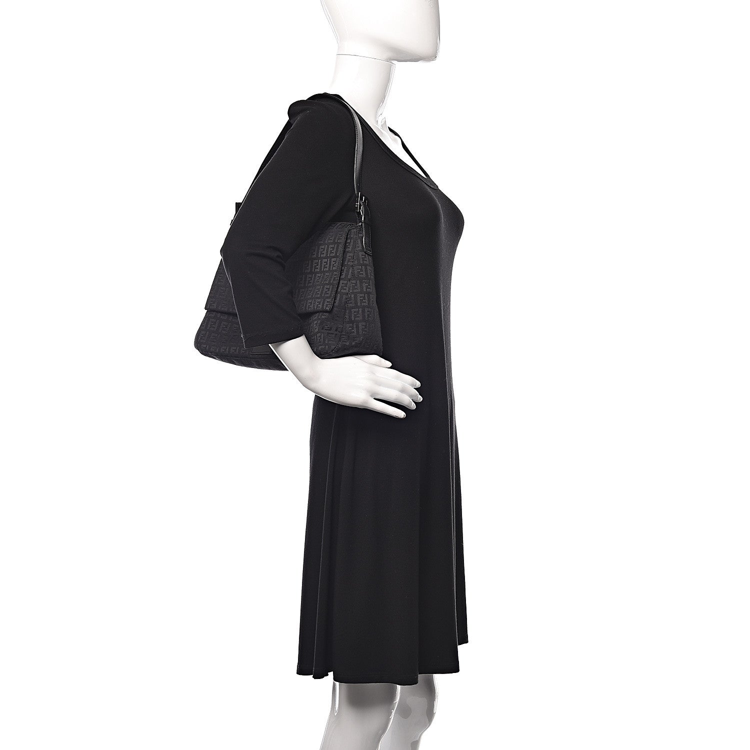 Fendi Zucchino Mama Baguette Black 2 of 9