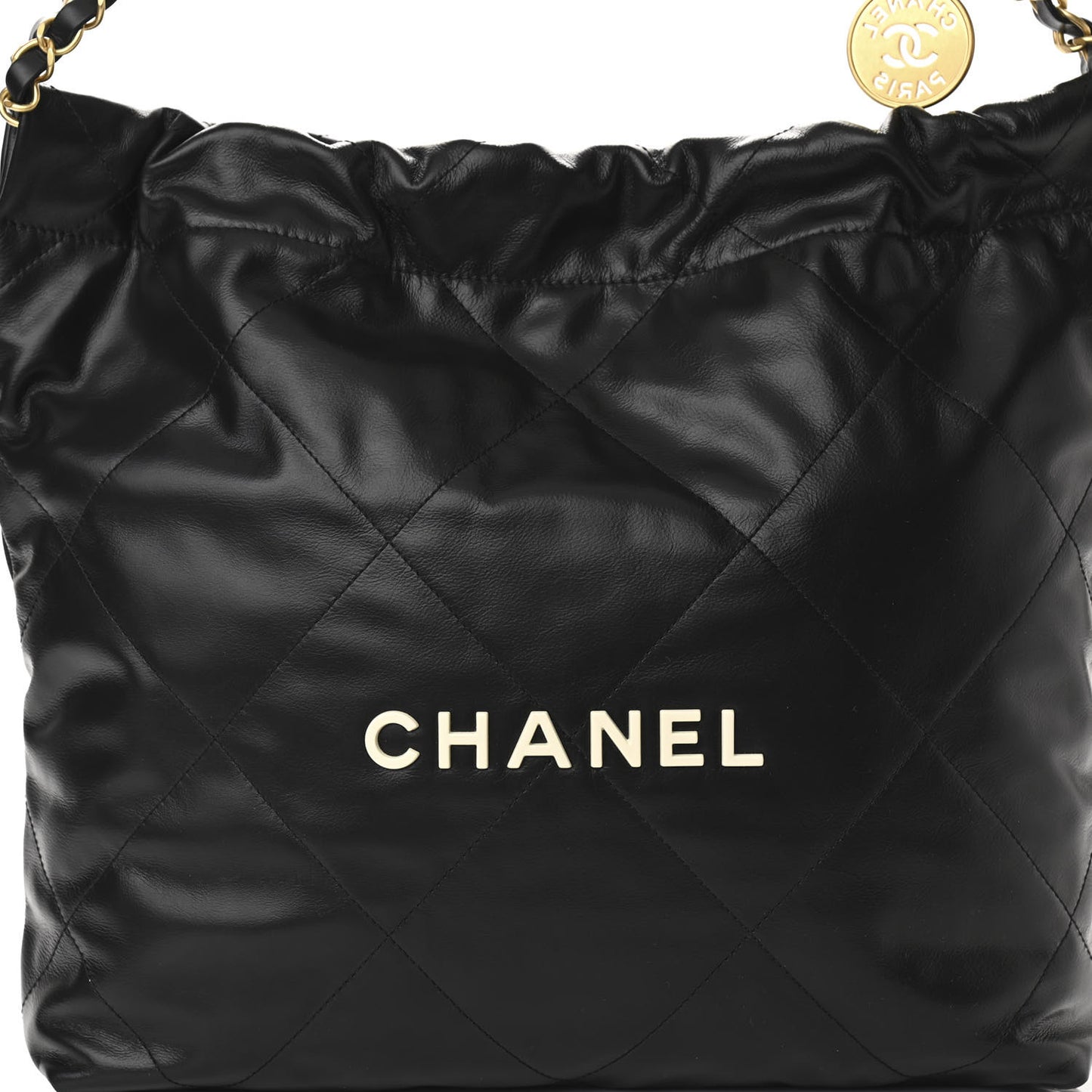 Calfskin Quilted Small Chanel 22 Black