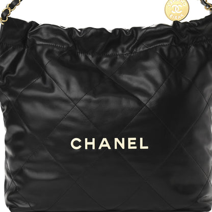 Chanel Calfskin Quilted Small Chanel 22 Black 9 of 12