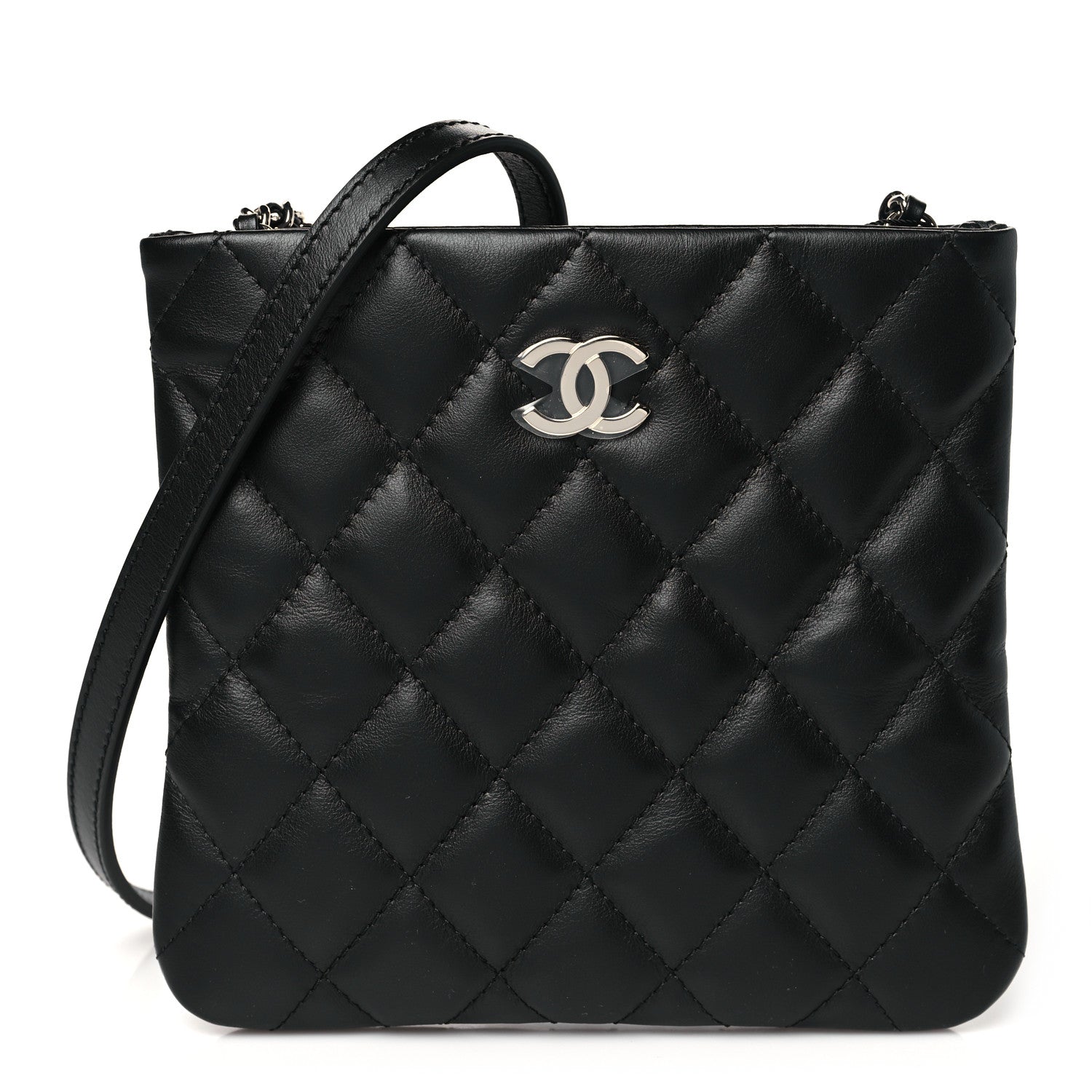 Chanel Lambskin Quilted Uniform Crossbody Bag Black 1 of 10