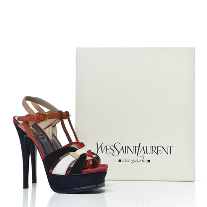 Saint Laurent Suede Tribute 105 Platform Sandals 35.5 Pacific 16 of 16