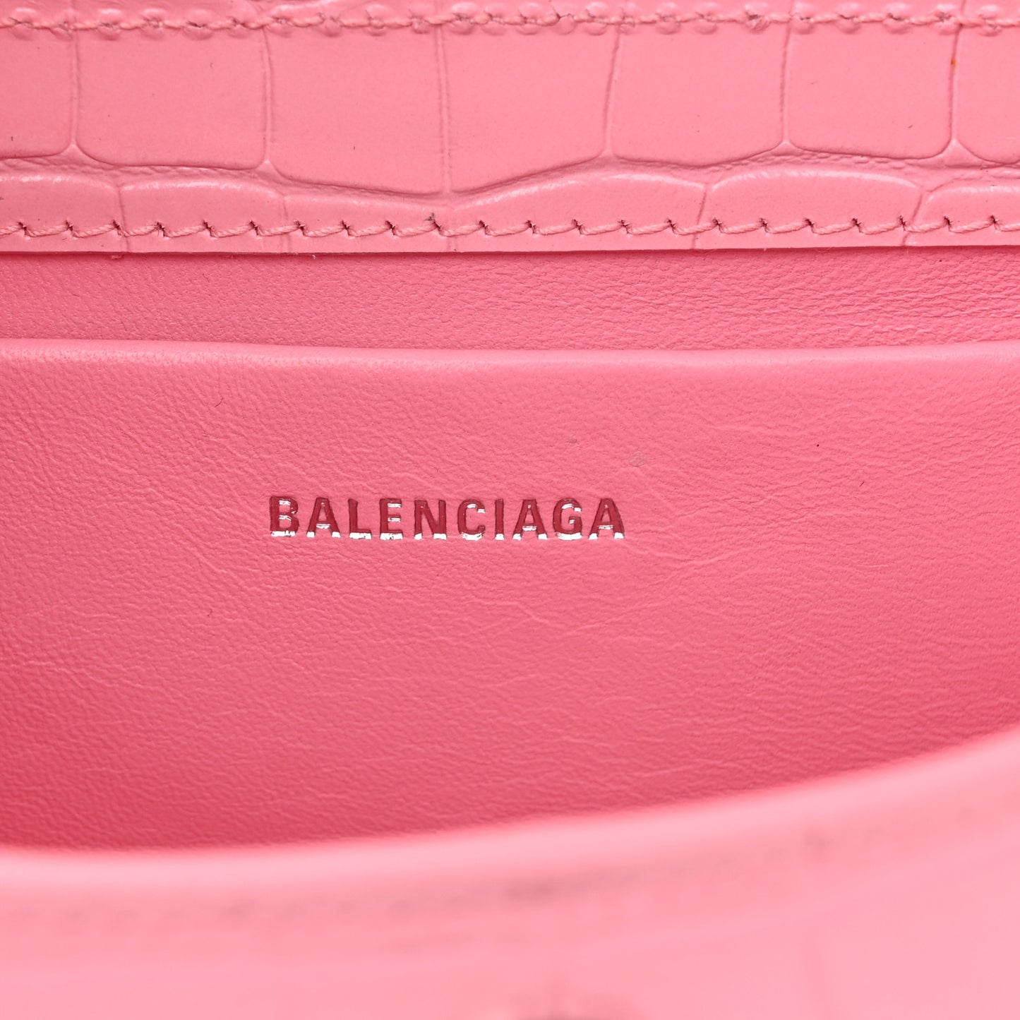 Shiny Super Supple Calfskin Crocodile Embossed Small XX Flap Stretch Bag Sweet Pink