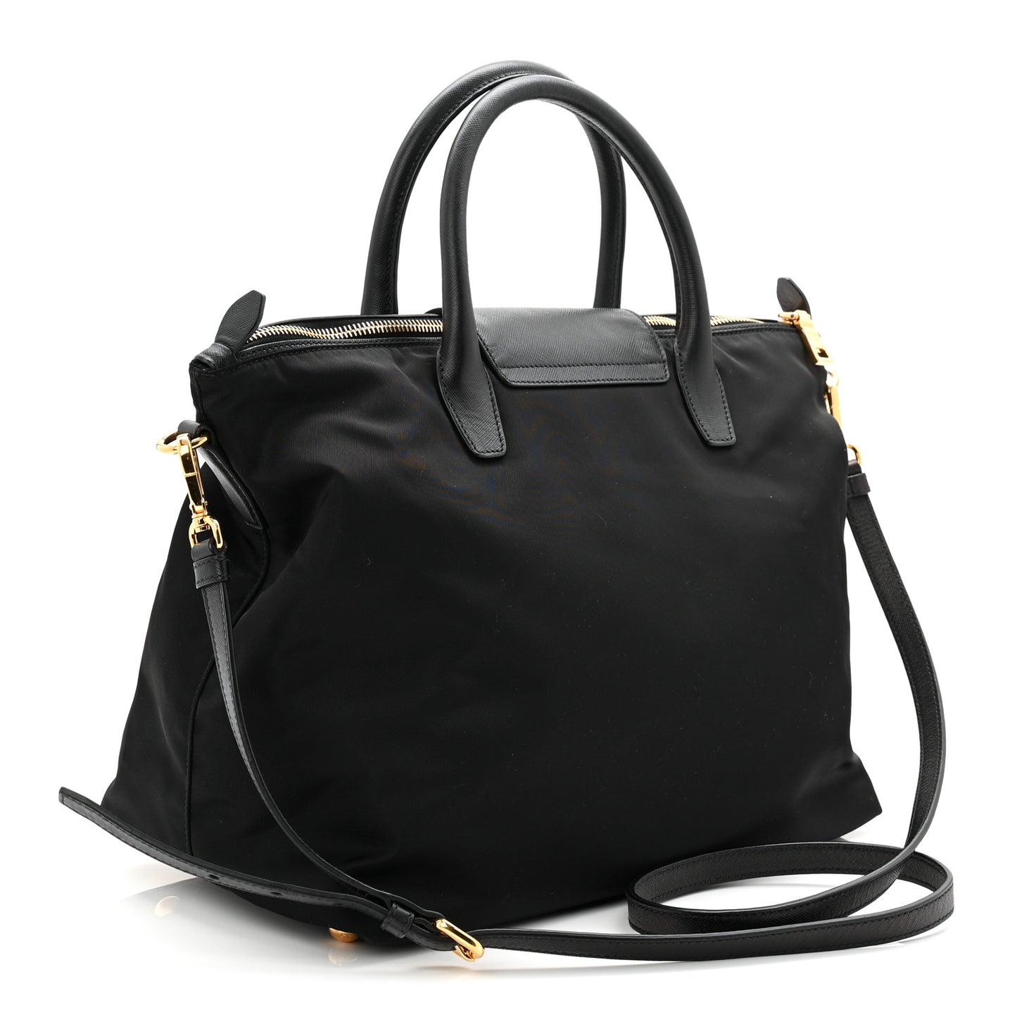 Tessuto Nylon Saffiano Tote Black