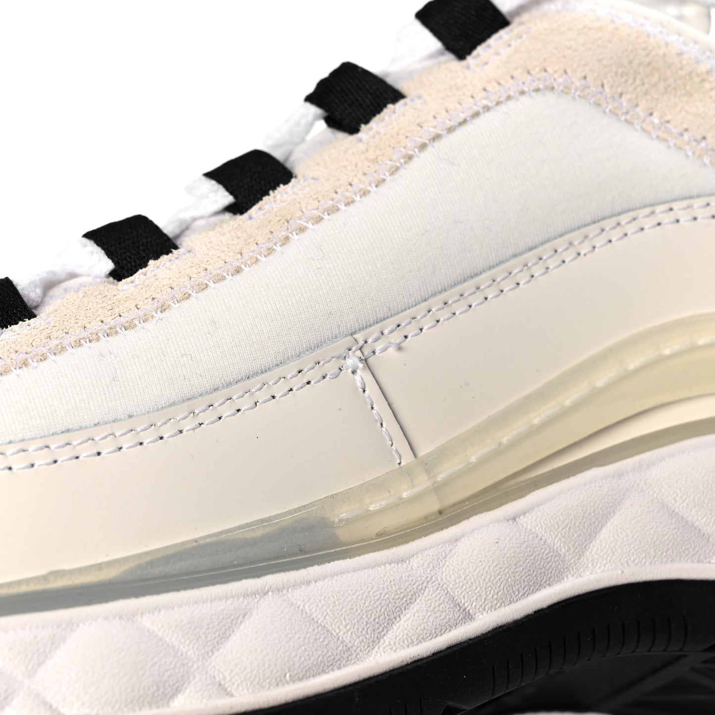 Velvet Calfskin Mixed Fibers CC Sneakers 39.5 Ivory Black