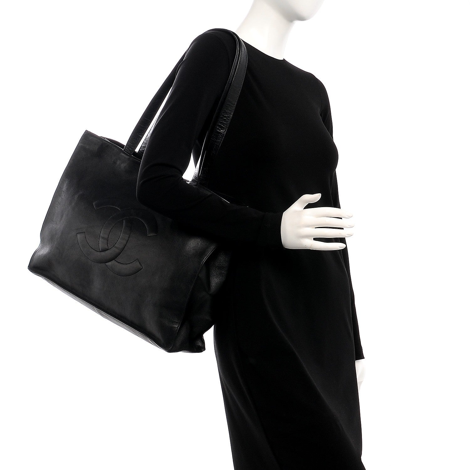 Chanel Calfskin CC Tote Black 2 of 8