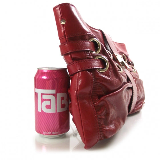 Leather Convertible Rio Oversized Clutch Red