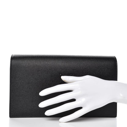 Saint Laurent Grain De Poudre Classic Monogram Kate Clutch Black 2 of 9