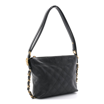 Chanel Calfskin Quilted Convertible CC Chain Hobo Black 5 of 19