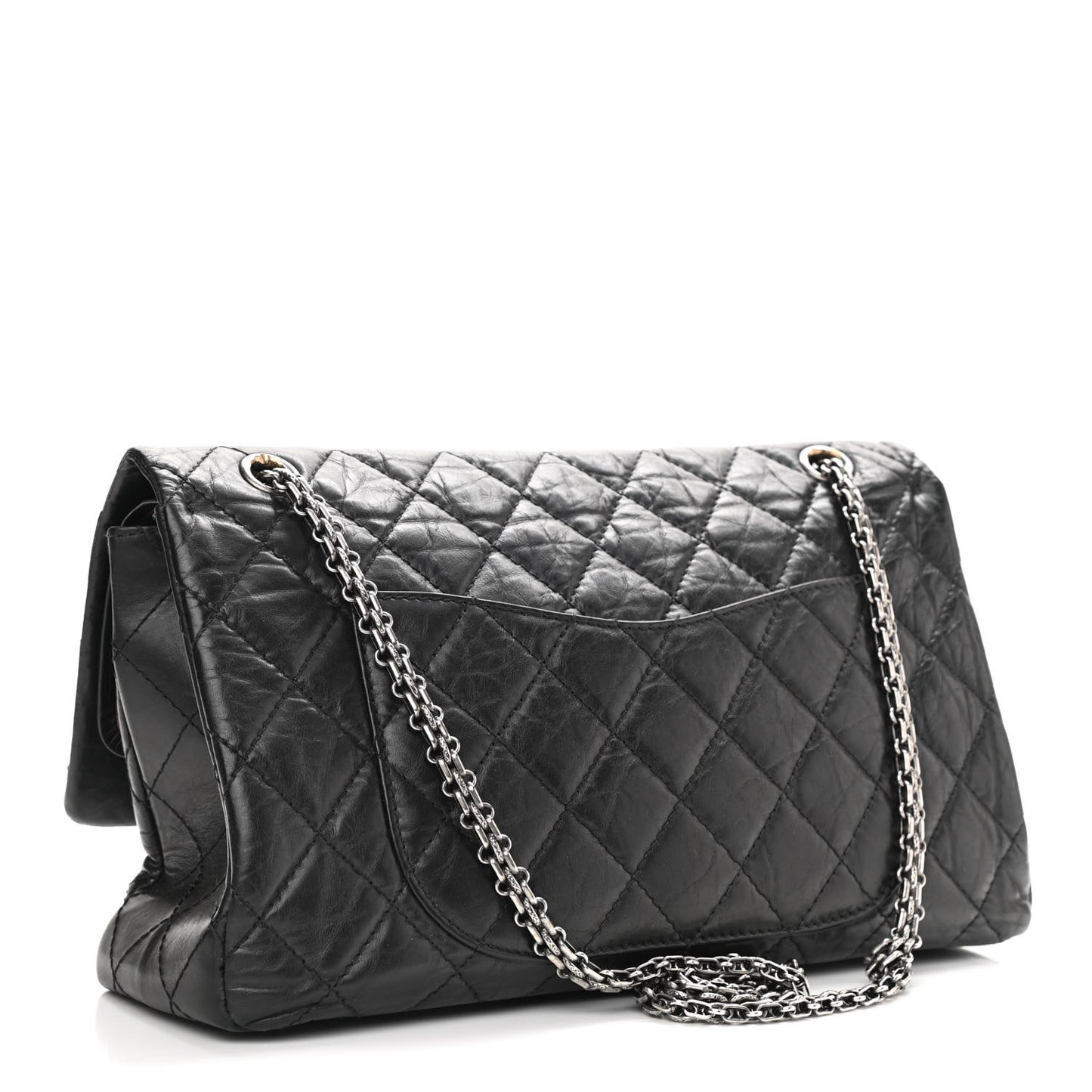 Aged Calfskin Quilted 2.55 Reissue 226 Flap Black