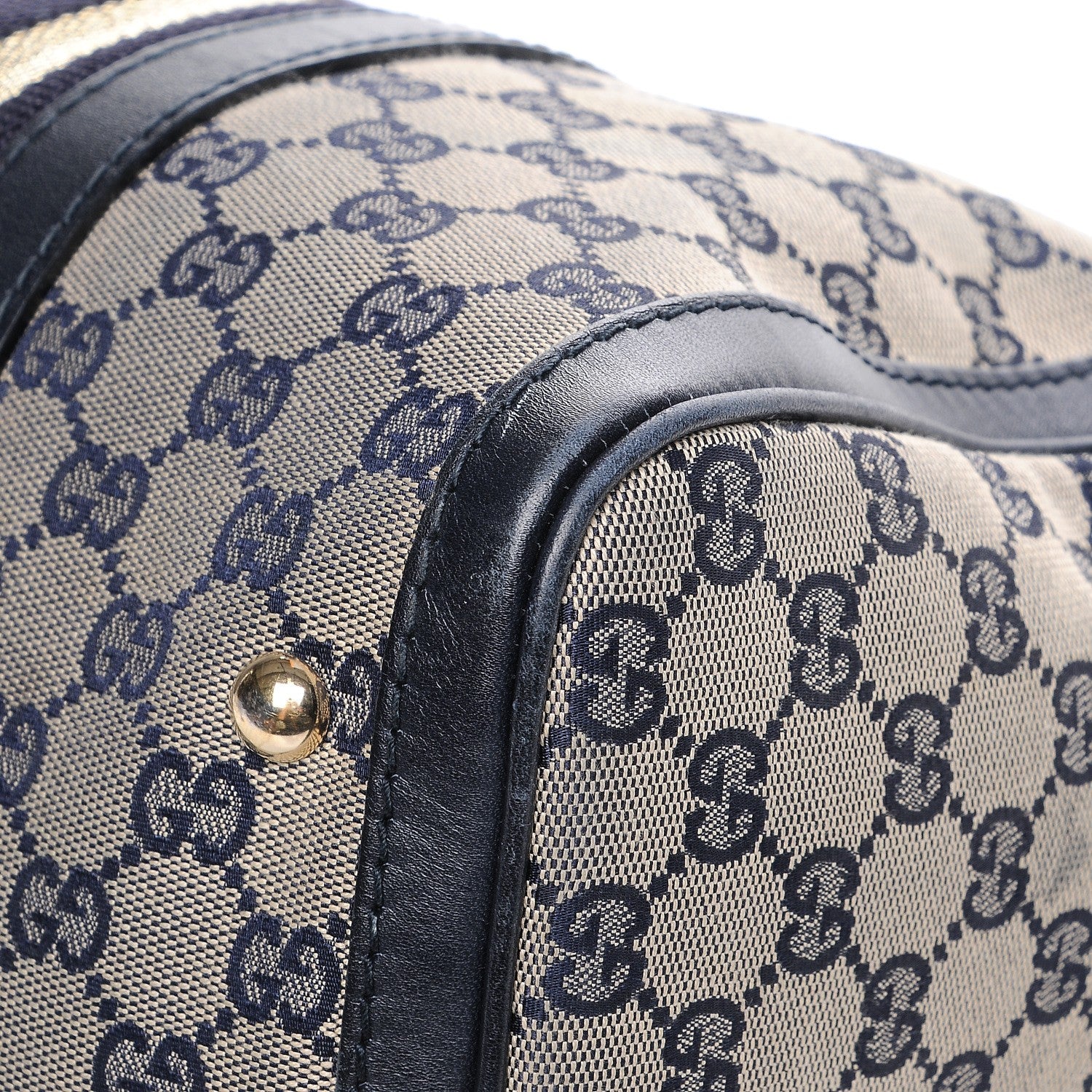 Gucci Monogram Vintage Web Medium Boston Navy Navy 18 of 18