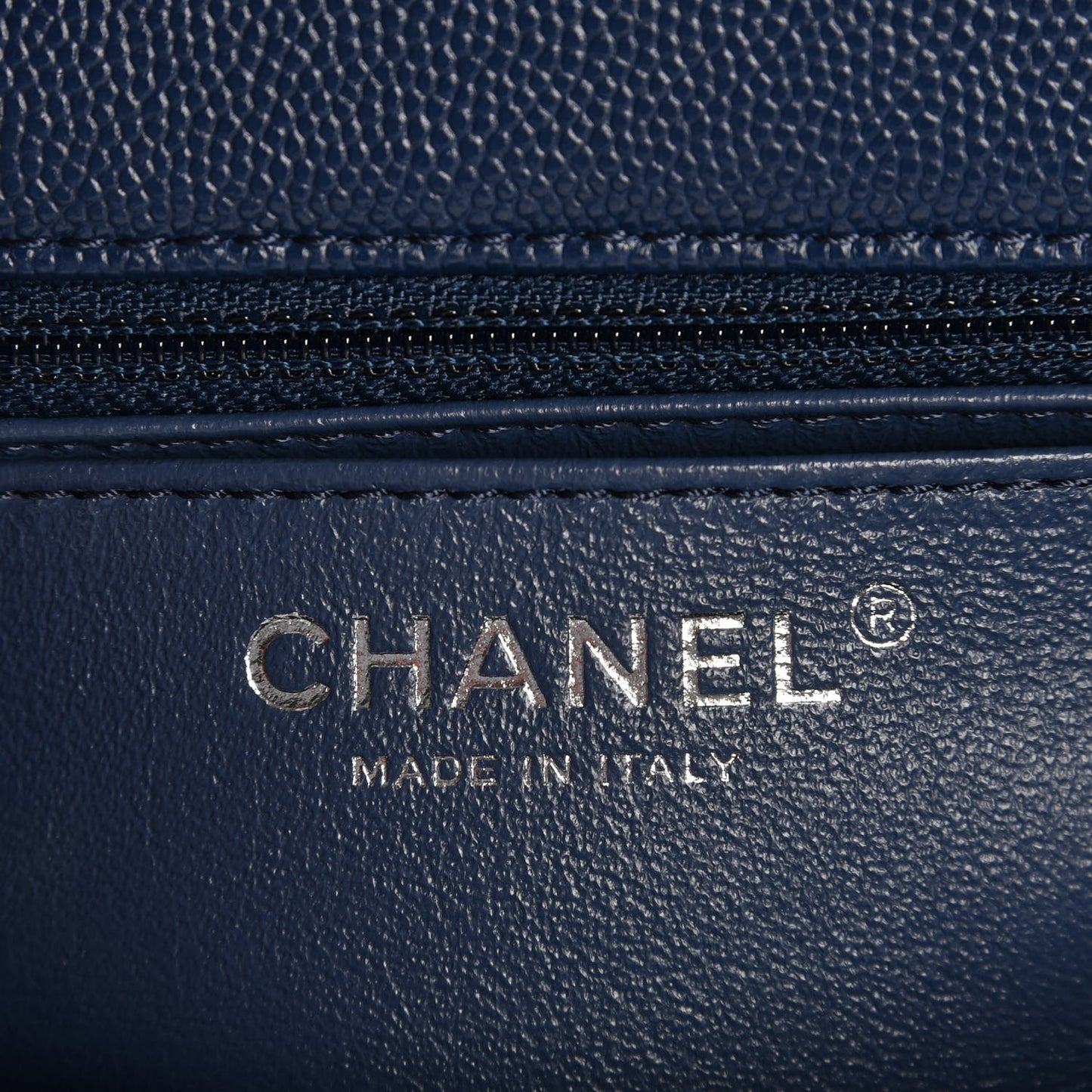 Caviar Quilted Mini Rectangular Flap Blue