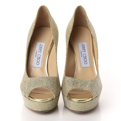 Jimmy Choo Lame Glitter Dahlia Pumps 35 Gold 2 of 9