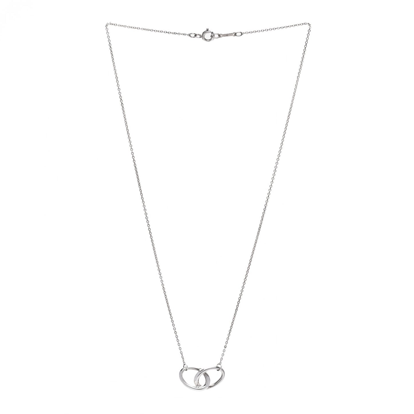 Sterling Silver Elsa Peretti Interlocking Ovals Pendant Necklace