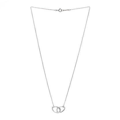 Tiffany Sterling Silver Elsa Peretti Interlocking Ovals Pendant Necklace 3 of 5