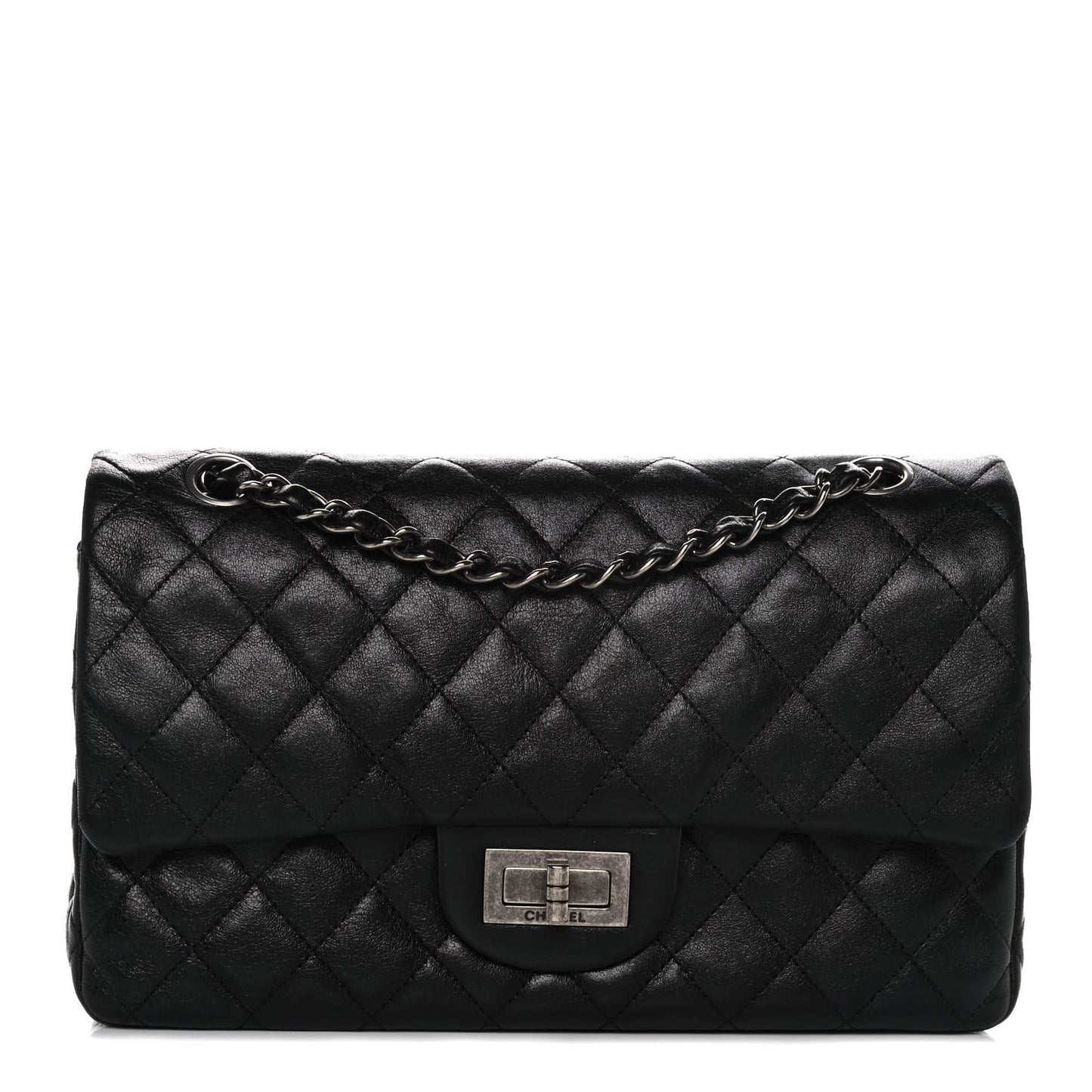 Lambskin Quilted Medium Hybrid Reissue Flap Black