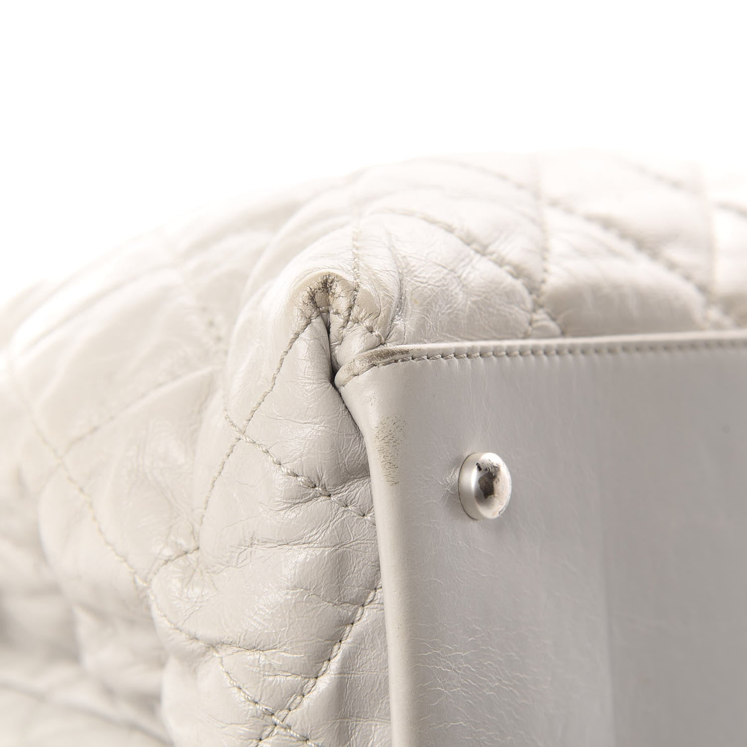 Chanel Glazed Calfskin Quilted Small Chain Me Tote Dark White 7 of 11