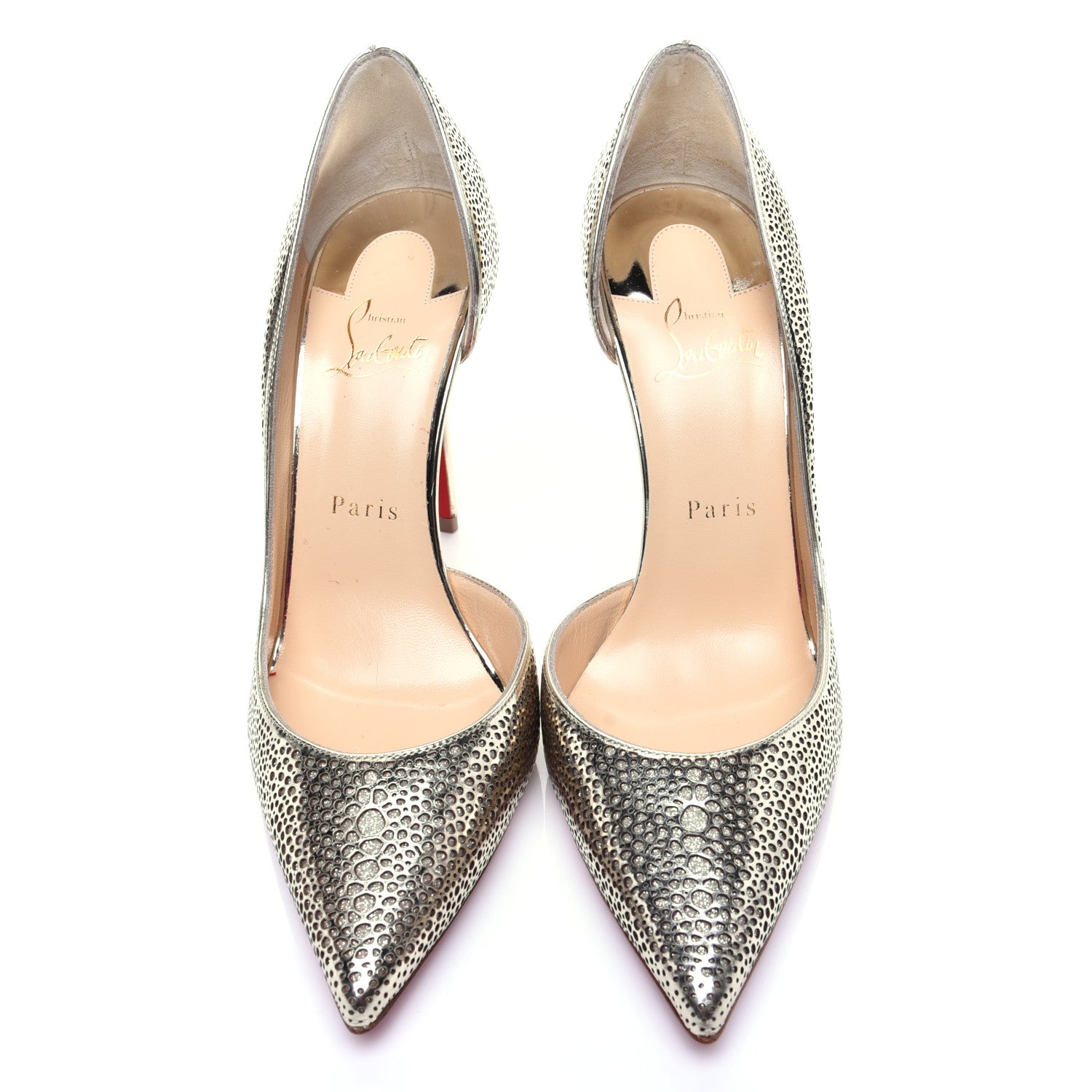 Christian Louboutin Patent Glitter Galupump 100 Pumps 38.5 Light Gold Ivory 7 of 12