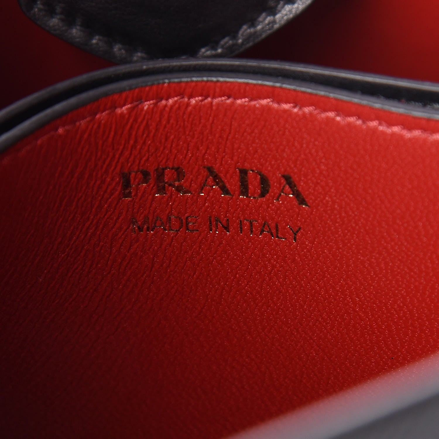 Prada Saffiano Cuir Medium Panier Bucket Bag Black Fuoco 6 of 9