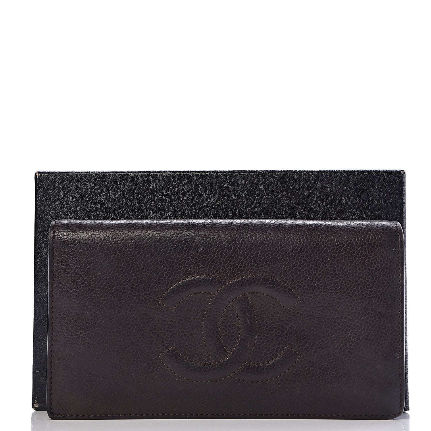 Chanel Caviar Timeless CC Yen Wallet Dark Brown 19 of 22
