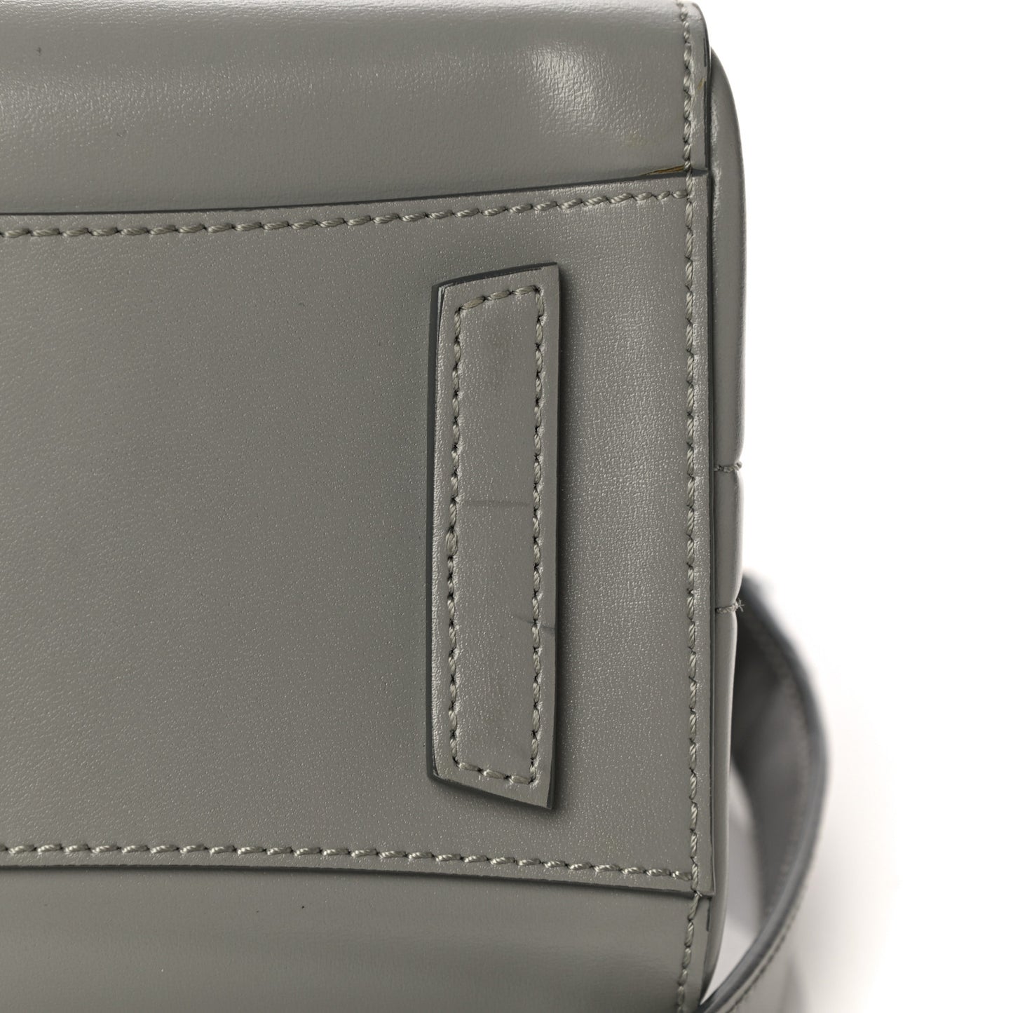 Shiny Lord Calfskin Mini Antigona Pearl Grey