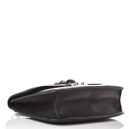 Valentino Garavani Pebbled Calfskin Medium Glam Lock Rockstud Flap Black 4 of 12