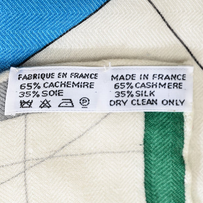 Hermes Cashmere Silk Echec Au Roi Shawl 140 7 of 7