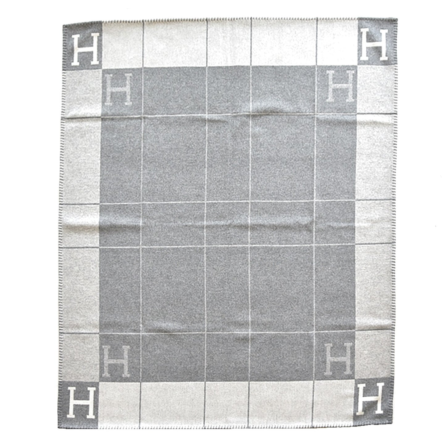 Wool Cashmere Avalon III Blanket Ecru Gris Clair