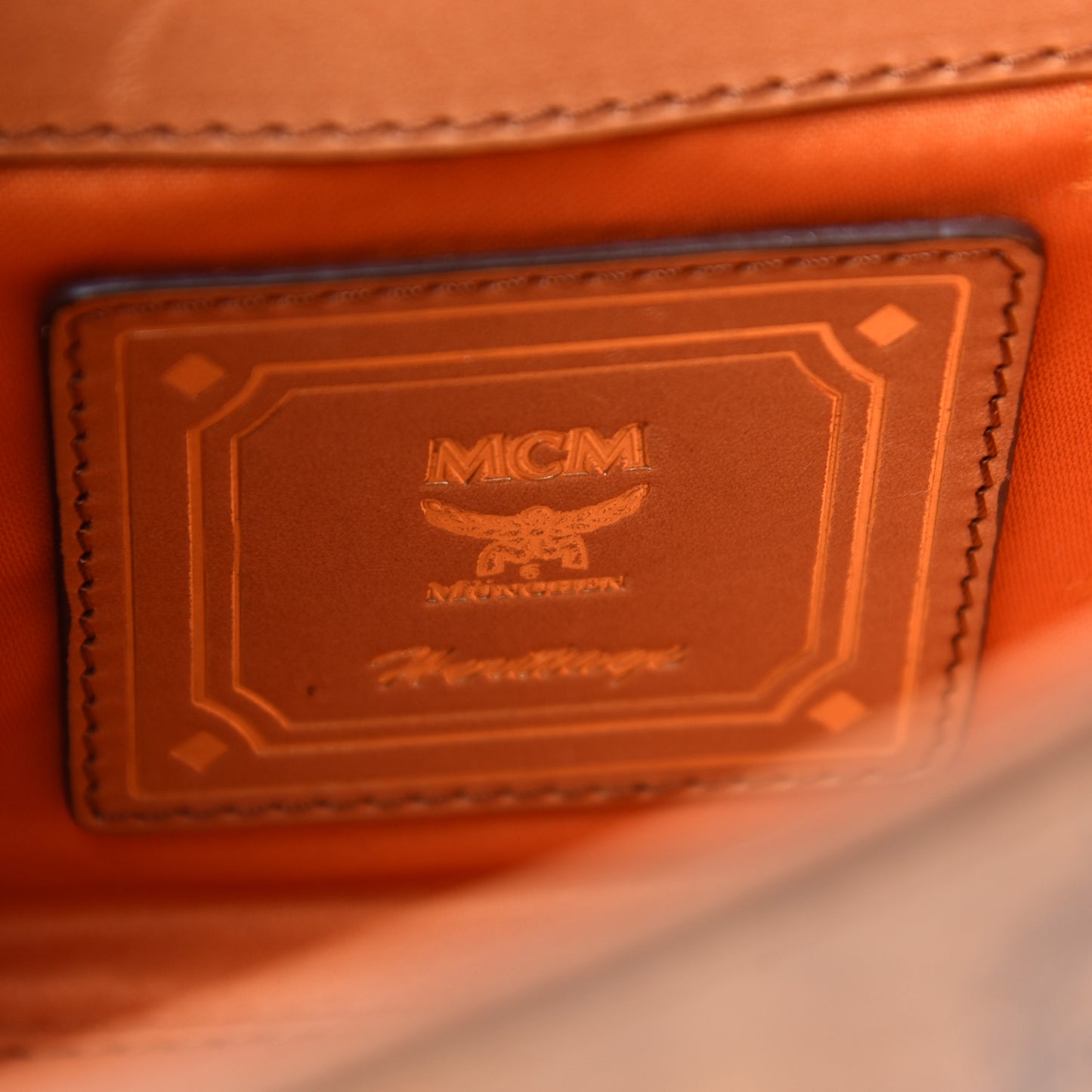 Visetos Mini Heritage Top Handle Satchel Cognac