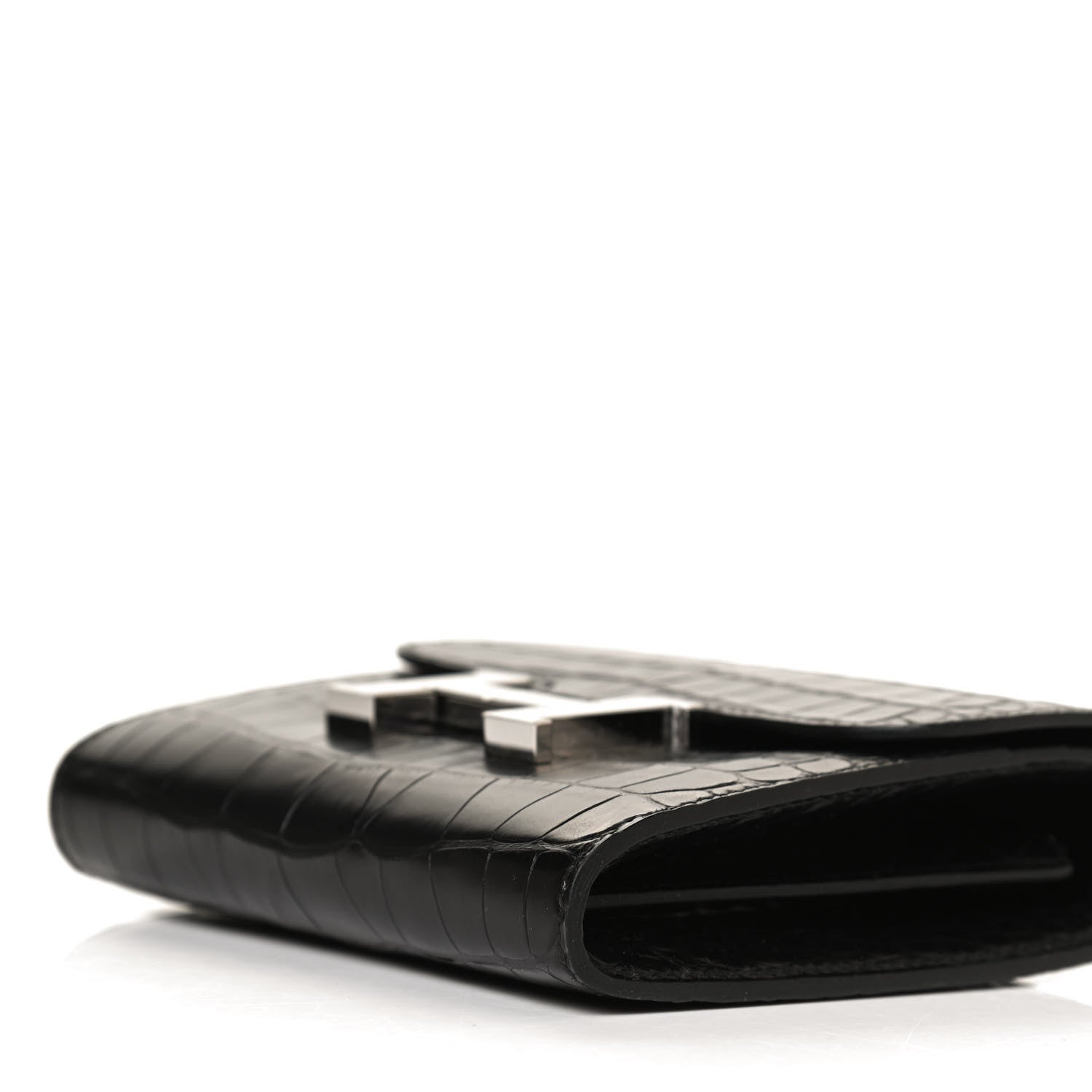 Hermes Matte Alligator Constance Short Wallet Black 8 of 9