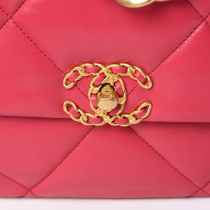 Chanel Lambskin Quilted Large 19 Flap Dark Pink 11 of 11