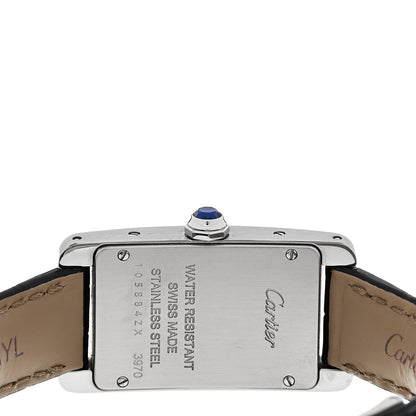 Cartier Stainless Steel Alligator 19mm Tank Americaine Quartz Watch Blue 4 of 5