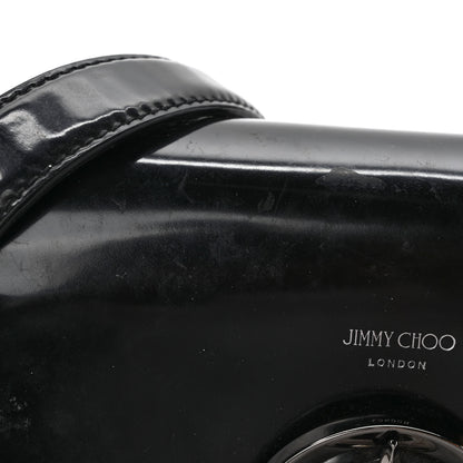 Jimmy Choo Patent Calfskin Madeline Chain Shoulder Bag Black 9 of 10